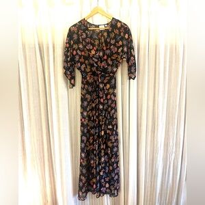 HD in Paris Black Floral Wrap Maxi Dress